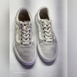 Vans Gray and White Women's Shoes